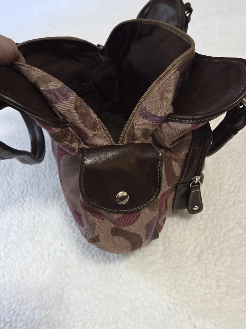 Rosetti Hobo Purse Y2k Shoulder Bag Brown Multicolor Geometric Braided Straps